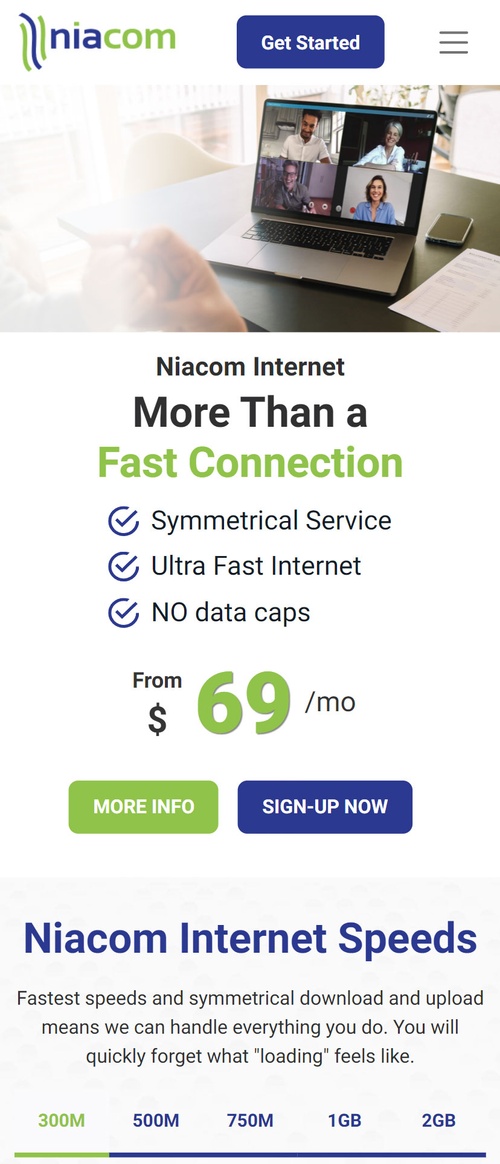 niacom.us website mobile screenshot